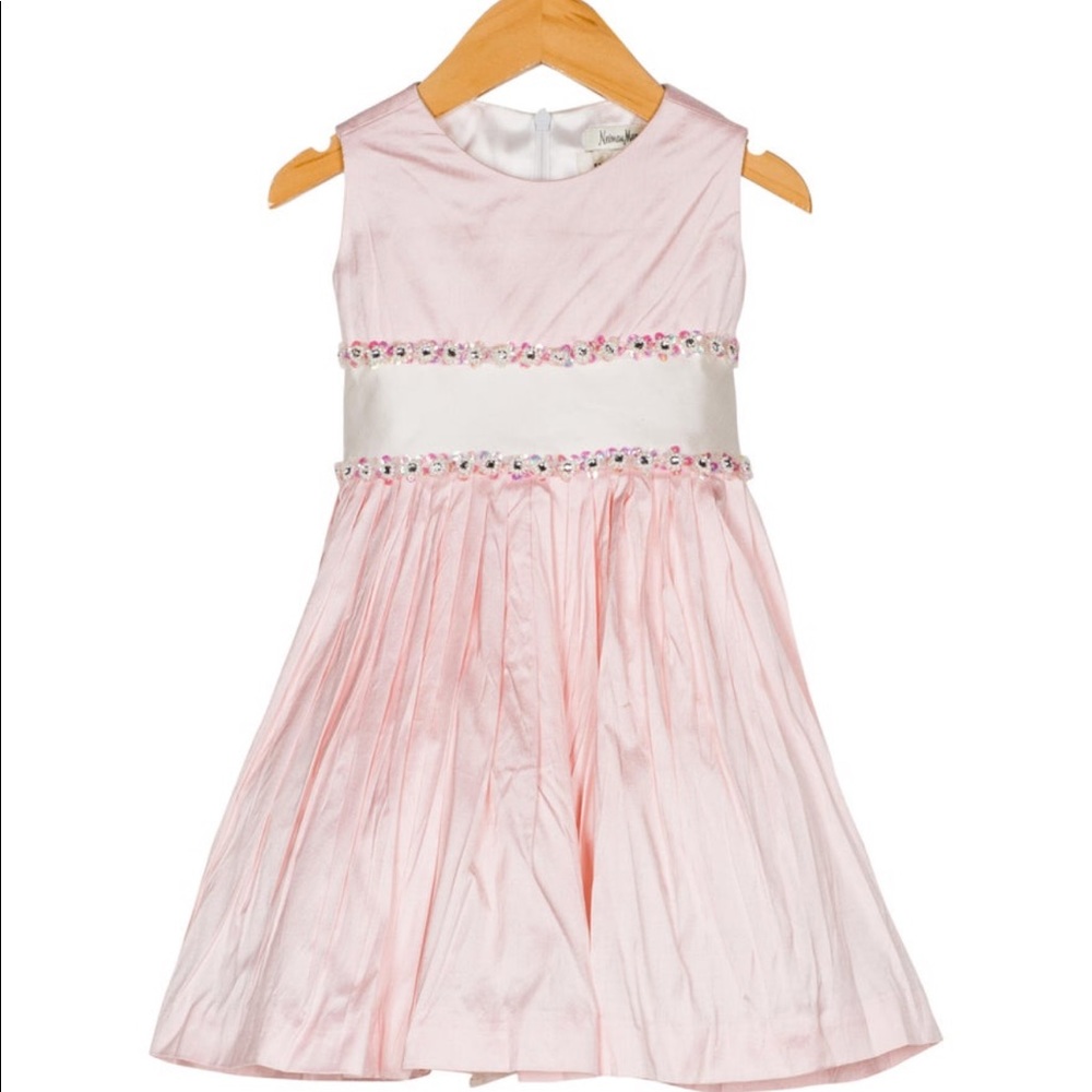 Helena Girls Silk Appliqué Dress
